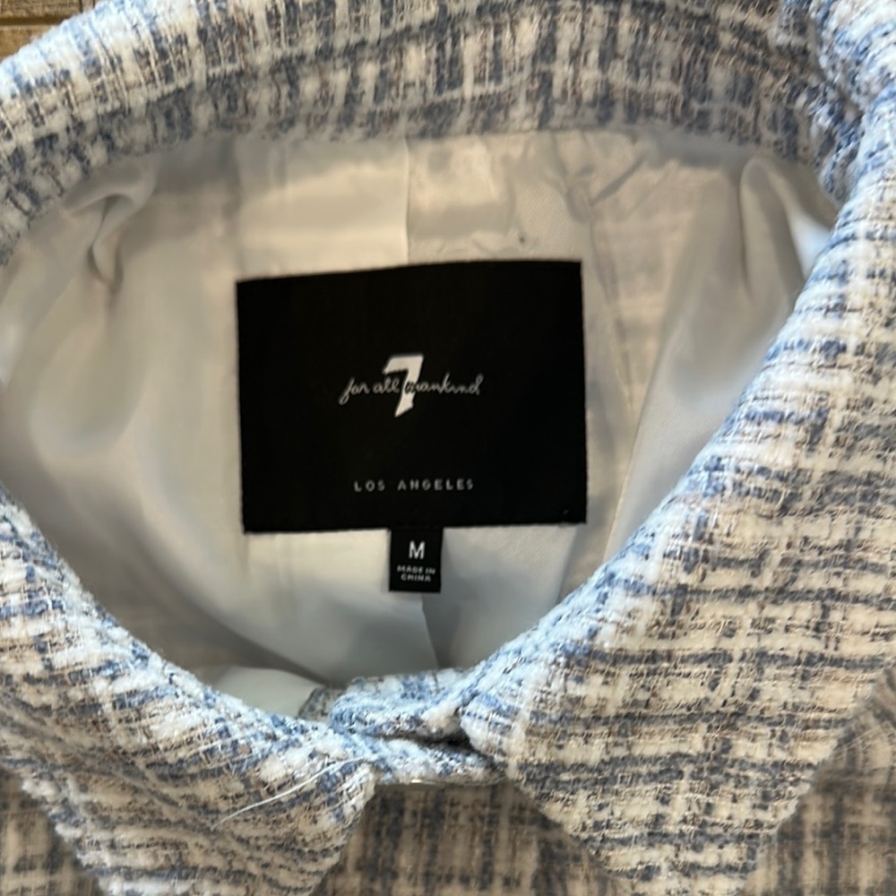 7 For All Mankind Gray Women’s Tweed Button-Up - Picture 3 of 5
